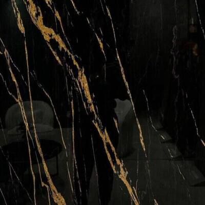 PVC Paneel - Ceasar black BOOKMATCH zwart/goud hoogglans 120x280x0.3CM — wandpaneel kopen bij Vloerpaleis