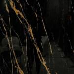 PVC Paneel - Ceasar black BOOKMATCH zwart/goud hoogglans 120x280x0.3CM — wandpaneel kopen bij Vloerpaleis