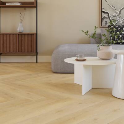 Visgraat pvc vloer Supreme 860 Caramel — vooraanzicht | Vloerpaleis