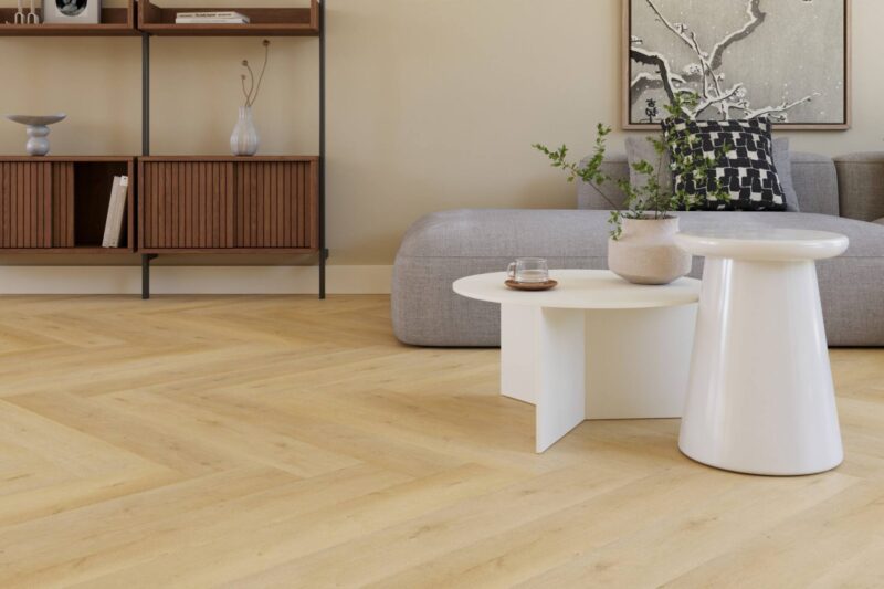 Visgraat pvc vloer Supreme 860 Caramel — vooraanzicht | Vloerpaleis