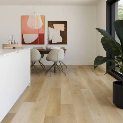 Brede plank pvc vloer Supreme 860 Coffee — ruimtefoto | Vloerpaleis