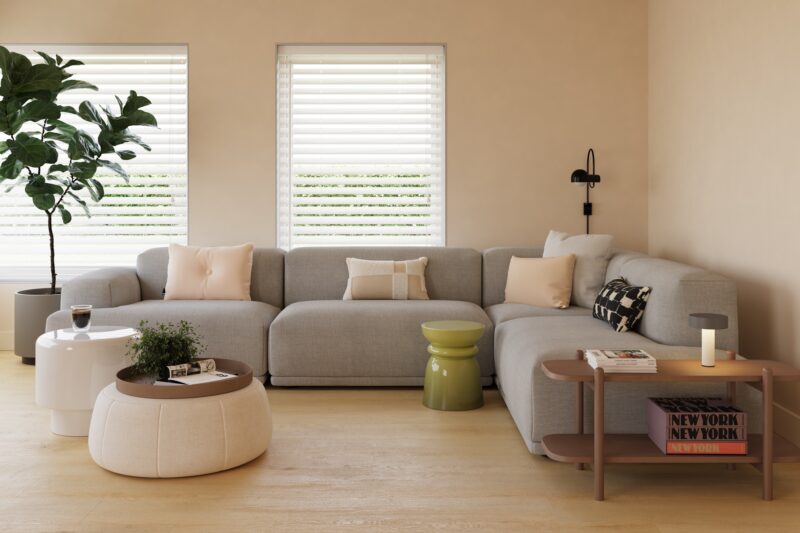 Brede plank pvc vloer Supreme 860 Kaki — vooraanzicht | Vloerpaleis
