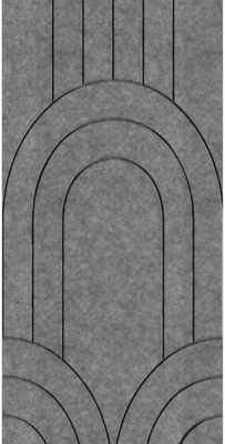Viltpaneel - Licht grijs Barok brandvertragend & geluiddempend 60x280CM — wandpaneel kopen bij Vloerpaleis