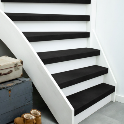 EKOFLOORS PVC-traprenovatieset – Grafiet – EKOSTAIRS wit